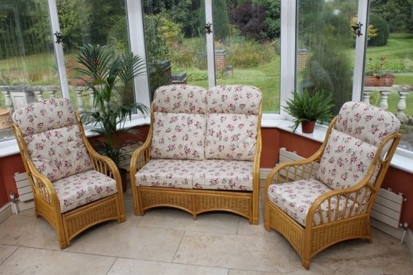 Sorrento 3 Piece Suite-2 Chairs & Sofa- Rose Fabric