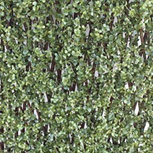 Expanding Willow Garden Trellis with Buxus Leaves, 2m x 1m Extendable Privacy Screen Panel, Decorative Greenery Fence Cover, Fasten to Fences or Wires gallery 1