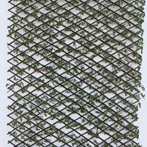 Expanding Willow Garden Trellis with Buxus Leaves, 2m x 1m Extendable Privacy Screen Panel, Decorative Greenery Fence Cover, Fasten to Fences or Wires gallery 1