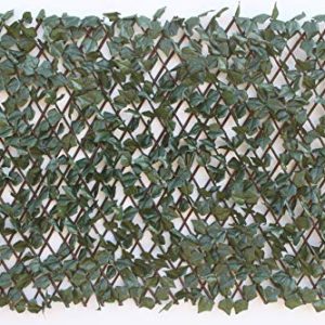 Expanding Willow Garden Trellis with Ivy Leaves, 2m x 1m Extendable Garden Screening Panel, Decorative Fence Cover and Privacy Screen gallery 1