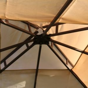 Spare Roof Cover for 2.5m Square Leaf Design Garden Gazebo, Beige 180g Fade-Resistant Polyester Canopy with Wind Vent and Velcro Fastening Tabs gallery 1