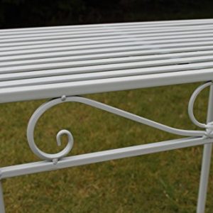 The Garden Marketplace Versailles Metal Side Table or Plant Stand, Sage Green Finish, Large Indoor or Outdoor Accent Table, Fully Assembled, 58cm Wide gallery 1