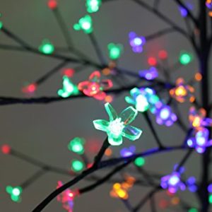 Light Up Christmas Cherry Tree 1.5m Tall, 150 Multi-Coloured LED Lights, Low Voltage Indoor Outdoor Decorative Tree, 5m Lead Cable with Stand gallery 1