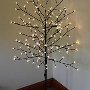 Light Up Christmas Cherry Tree 1.5m Tall, 150 Warm White LED Lights, Low Voltage Indoor Outdoor Decorative Tree, 5m Lead Cable with Stand gallery 1