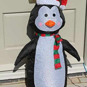 1.2m Inflatable Christmas Penguin with 3 Internal LED Lights, 12V Fan Motor, Guide Ropes and Transformer, Indoor/Outdoor Festive Decoration gallery 1