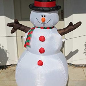 1.8m Inflatable Christmas Snowman with 3 Internal Low Voltage LED Lights, 12V Fan Motor, Guide Ropes and Transformer, Indoor/Outdoor Decoration gallery 1