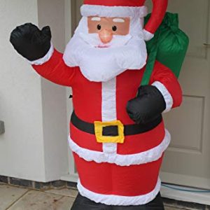 1.8m Inflatable Father Christmas Santa with 3 Internal LED Lights, 12V Fan Motor, Guide Ropes and Transformer, Indoor/Outdoor Christmas Decoration gallery 1