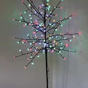 Light Up Christmas Cherry Tree with Multi-Coloured LED Lights, 1.8m Indoor or Outdoor Decorative Tree, Low Voltage, 180 LEDs, 5m Lead Cable, Metal Stand gallery 1
