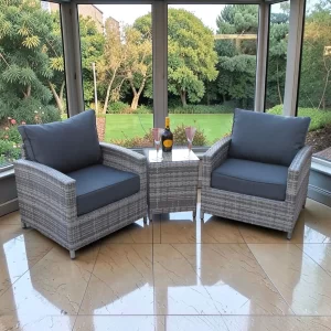 Windsor Luxury Grey Rattan Duo Set