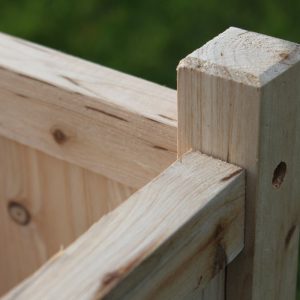 Set of 2 Large Wooden Garden Planters, 45cm Square Timber Plant Pots for Indoor and Outdoor Use, Natural Finish gallery 1