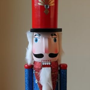 Large Christmas Nutcracker Figure, 70cm Tall Traditional Design in Blue Coat and Red Hat, Indoor Festive Decoration Focal Point gallery 1
