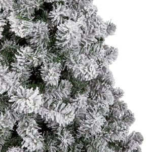 Flocked Woodcote Spruce Artificial Christmas Tree 90cm, Snow Covered Compact Tree with Hinged Branches gallery 1