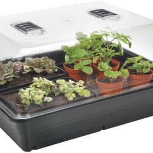 Stewart Variable Control Heat & Grow 52cm Electric Propagator with 50W Insulated Heating Unit, 12–28°C Adjustable Thermostat, Vented Lid, Starter Tray and Pots Set gallery 1