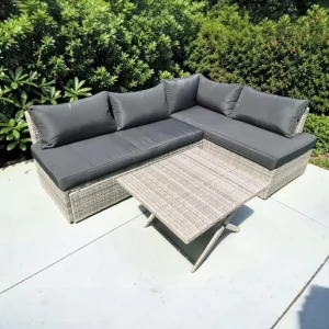 Multi Layout Norfolk Rattan Weave 6 Seater Garden Lounge Set