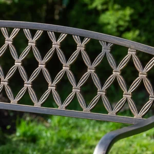 Warwick Metal Garden Bench with Web Pattern Cast Iron Back gallery 1