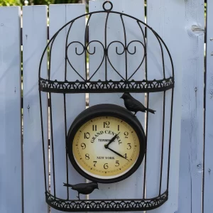 Bird Cage Design Decorative Garden Clock