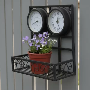 Clock with Thermometer and Plant Holder gallery 1