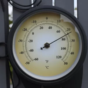 Owl Design Clock with Thermometer in Black Metal, Wall Mounted Indoor or Outdoor Feature with Mounting Bracket, 15cm Clock Face and 15cm Thermometer Face gallery 1