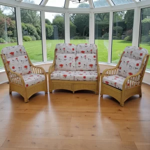 Sorrento Cane 3 Piece Suite with Sofa and 2 Chairs