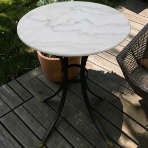 Marble Top Bistro Table, 60cm Round Top with 20mm Marble