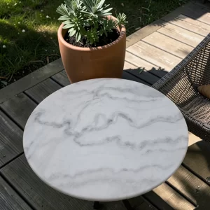 Marble Top Bistro Table, 60cm Round Top with 20mm Marble gallery 1