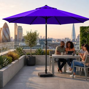 2.7M Wide Garden Parasol Tilt and Crank